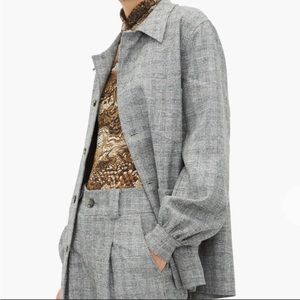 EUC Ganni checker plain suiting jacket blazer